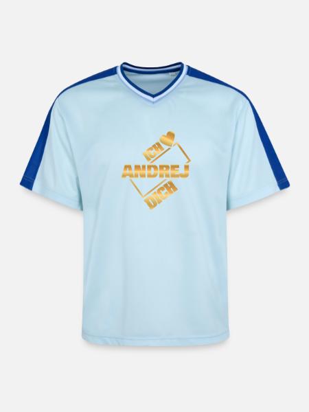 Andrej - Unisex Football Style Mesh T-Shirt - light blue/dark blue