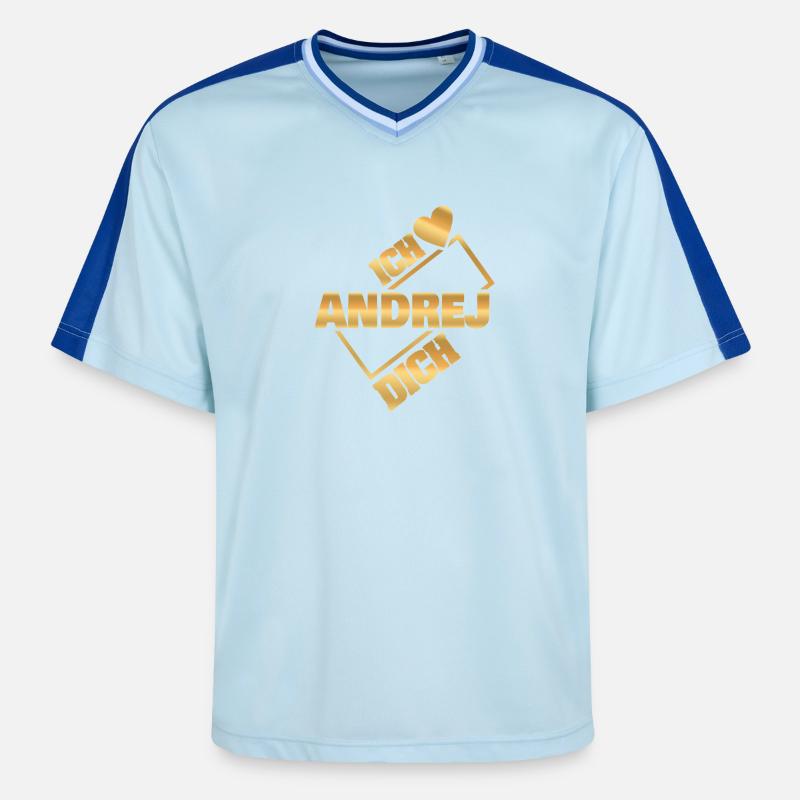 Andrej - T-shirt de foot unisexe en mesh - bleu clair/bleu foncé