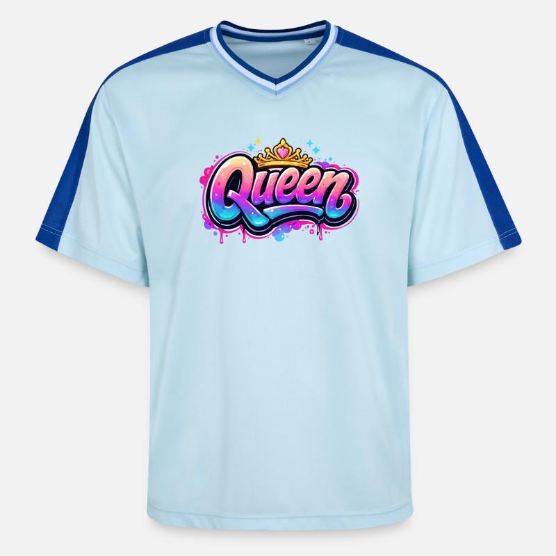 Queen Graffiti Crown Design - T-shirt de foot unisexe en mesh - bleu clair/bleu foncé