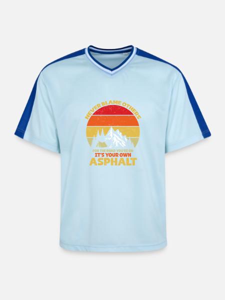 Camping Scouts Bergwanderung Waldcamper - Unisex Football Style Mesh T-Shirt - Hellblau/Dunkelblau