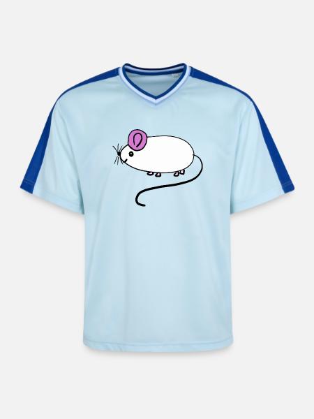 Mouse Rat Rodent Kids Baby - Unisex Football Style Mesh T-Shirt - light blue/dark blue