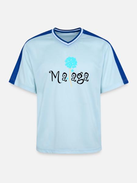 Malaga Biznaga - Unisex Football Style Mesh T-Shirt - Hellblau/Dunkelblau