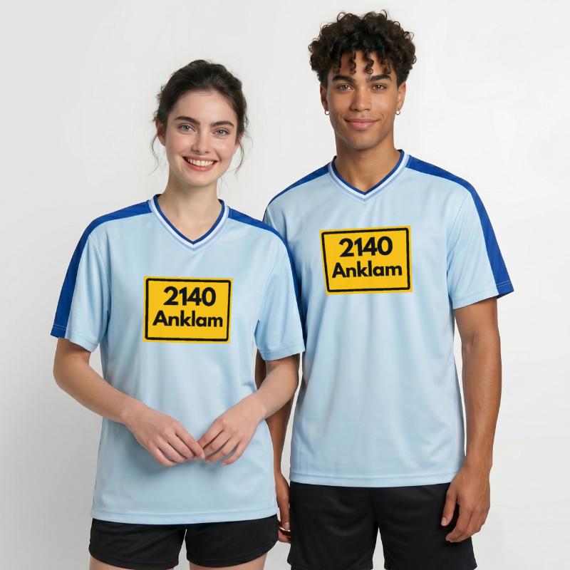 OLD POSTCODE POSTCODE RETRO 2140 ANKLAM HEIMAT Unisex Football Style Mesh T-Shirt