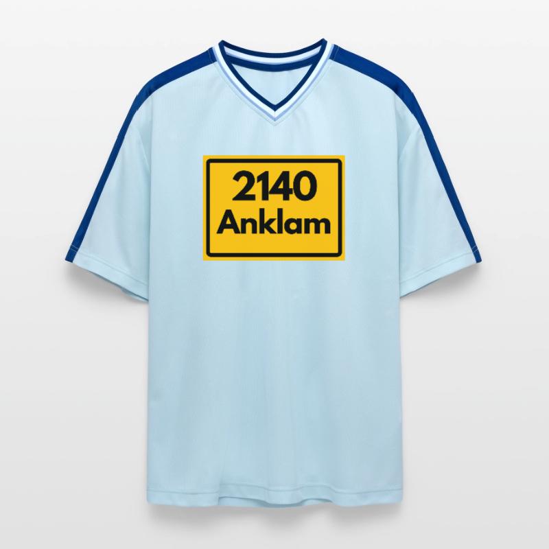 OLD POSTCODE POSTCODE RETRO 2140 ANKLAM HEIMAT Unisex Football Style Mesh T-Shirt