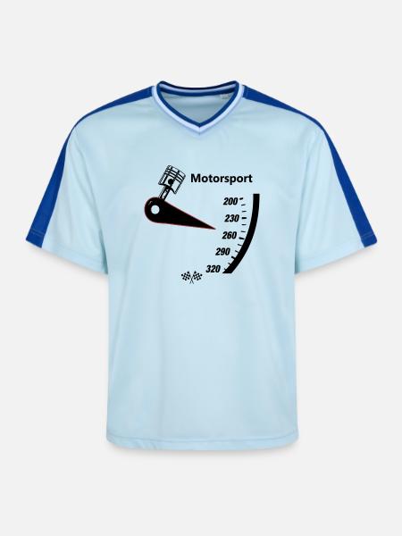 Motorsport Speedometer - Unisex Football Style Mesh T-Shirt - light blue/dark blue
