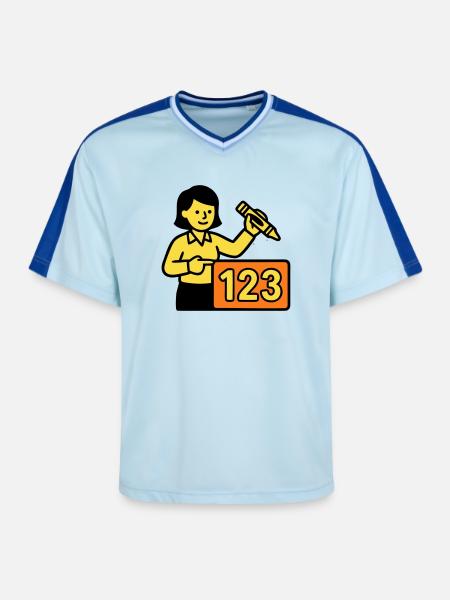Enseignant Math 123 School - T-shirt de foot unisexe en mesh - bleu clair/bleu foncé
