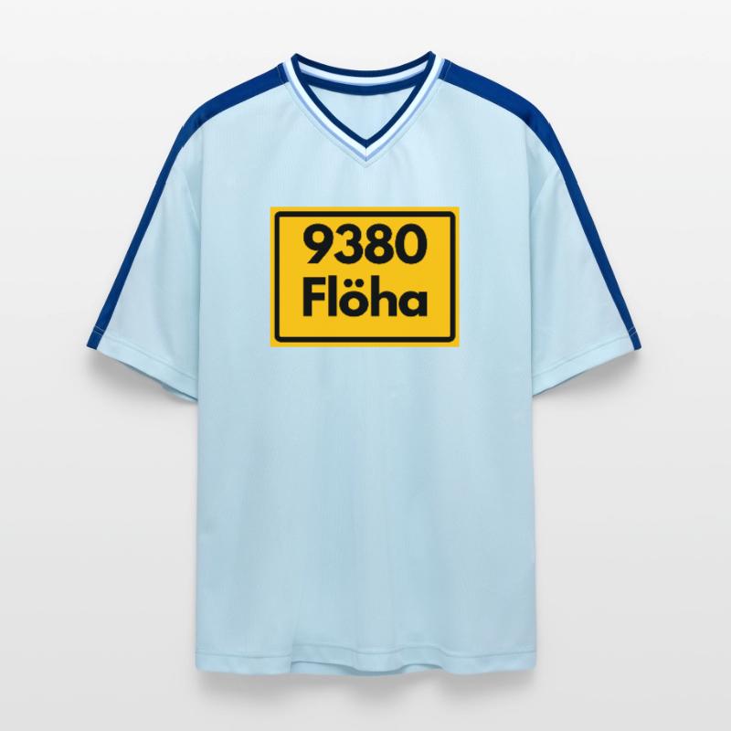 OLD POSTCODE SAXONY POSTCODE 9380 09557 FLÖHA Unisex Football Style Mesh T-Shirt