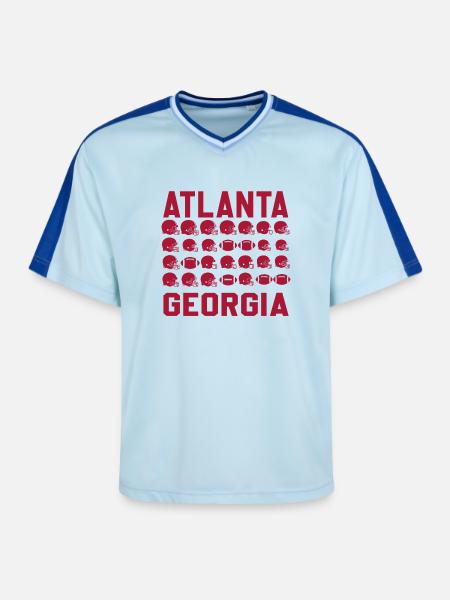Atlanta Georgia's Gridiron Silhouettes - Unisex Football Style Mesh T-Shirt - light blue/dark blue