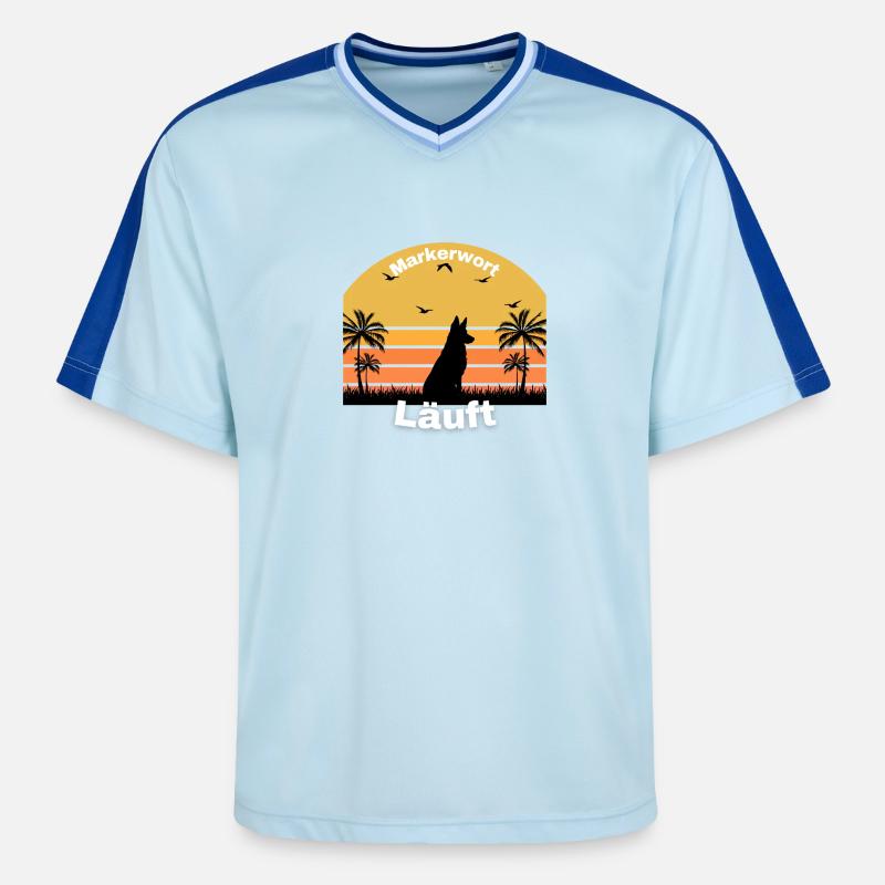Exécution de mots de repère - T-shirt de foot unisexe en mesh - bleu clair/bleu foncé