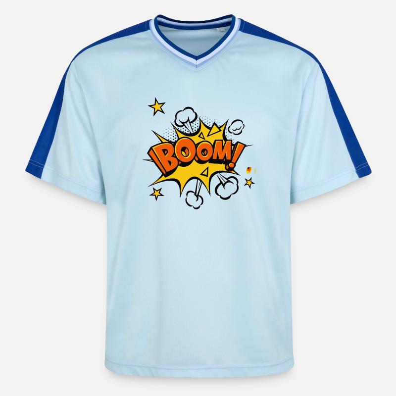 Boom Comic Explosion - T-shirt de foot unisexe en mesh - bleu clair/bleu foncé