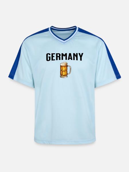 Germany Beer - Unisex Football Style Mesh T-Shirt - Hellblau/Dunkelblau