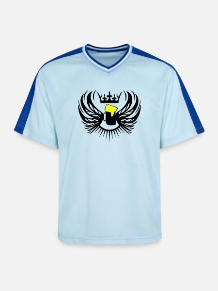 bier_wappen2 - T-shirt de foot unisexe en mesh - bleu clair/bleu foncé