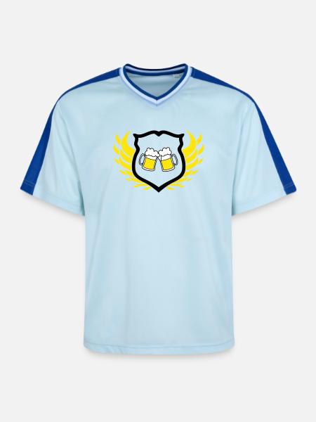 bier_wappen - T-shirt de foot unisexe en mesh - bleu clair/bleu foncé