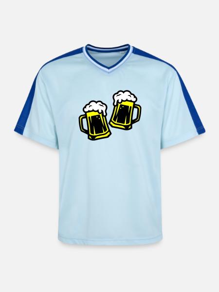 Toasting beer Drinking - Unisex Football Style Mesh T-Shirt - light blue/dark blue
