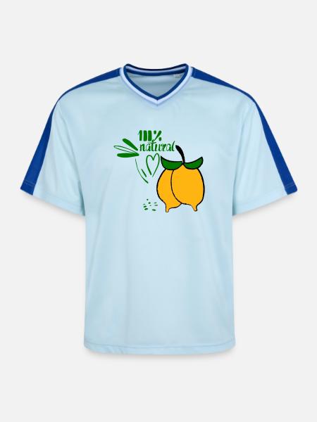 Lemons - Unisex Football Style Mesh T-Shirt - light blue/dark blue