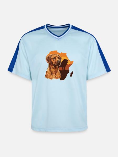 Ridgeback rhodésien - T-shirt de foot unisexe en mesh - bleu clair/bleu foncé