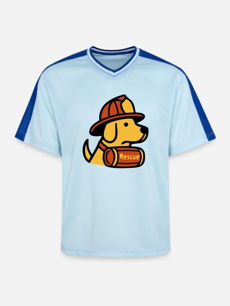 Rettungshund Feuerwehr Icon - Unisex Football Style Mesh T-Shirt - Hellblau/Dunkelblau
