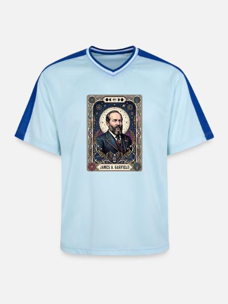 James A Tarotkarte - Unisex Football Style Mesh T-Shirt - Hellblau/Dunkelblau