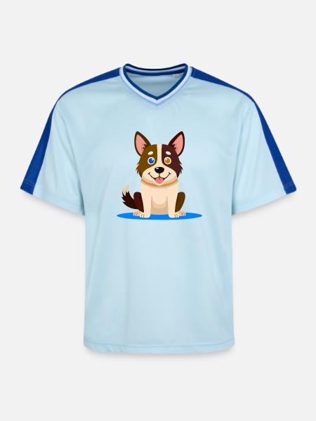 Kleiner bunter Hund (Comic) - Unisex Football Style Mesh T-Shirt - Hellblau/Dunkelblau