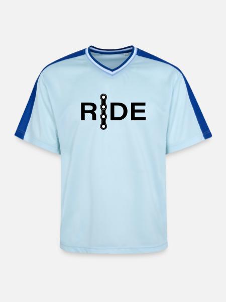 Conception minimale des chaînes - T-shirt de foot unisexe en mesh - bleu clair/bleu foncé