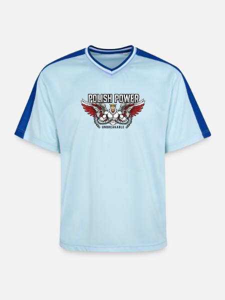 Polish Power - Husaria Gym Beast - Unisex Football Style Mesh T-Shirt - light blue/dark blue