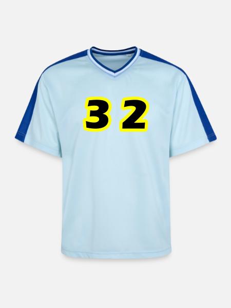32 Number Symbol - Unisex Football Style Mesh T-Shirt - light blue/dark blue