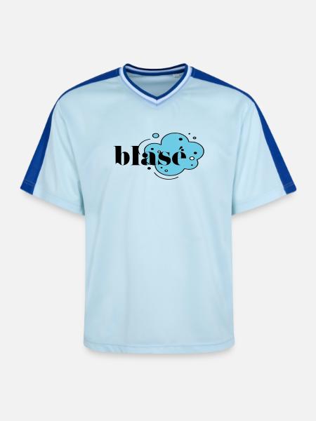 Blasé - T-shirt de foot unisexe en mesh - bleu clair/bleu foncé