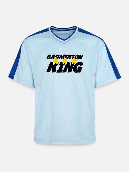 Le Roi du badminton - T-shirt de foot unisexe en mesh - bleu clair/bleu foncé