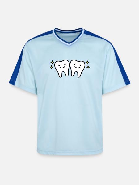 Dent mignonne - T-shirt de foot unisexe en mesh - bleu clair/bleu foncé