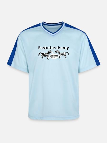 Evolution theory zebras - Unisex Football Style Mesh T-Shirt - light blue/dark blue