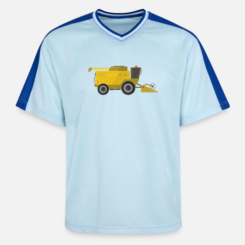 Moissonneuse-batteuse - Unisex Football Style Mesh T-Shirt - bleu clair/bleu foncé