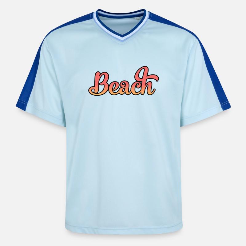 Plage - T-shirt de foot unisexe en mesh - bleu clair/bleu foncé