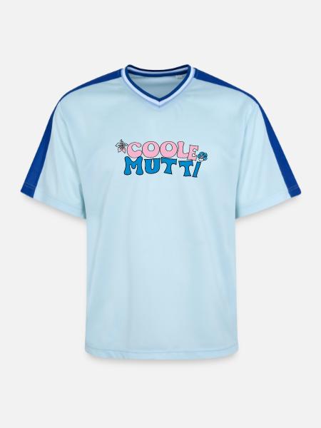 Cool mom - Unisex Football Style Mesh T-Shirt - light blue/dark blue