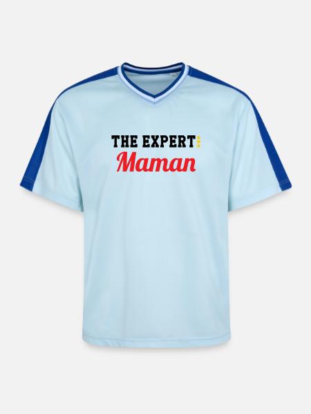 Maman l'experte - T-shirt de foot unisexe en mesh - bleu clair/bleu foncé