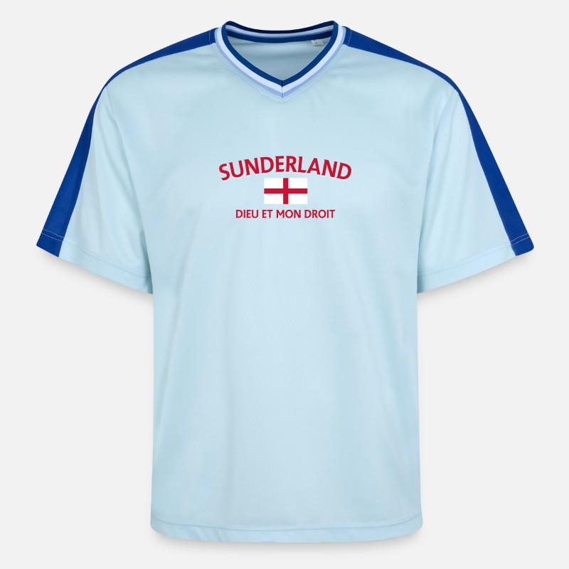 Drapeau de Sunderland Devise Écusson - T-shirt de foot unisexe en mesh - bleu clair/bleu foncé