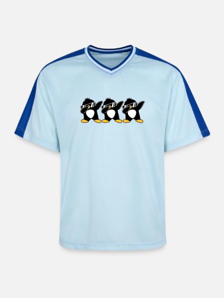 Dab Équipe Pingouin - T-shirt de foot unisexe en mesh - bleu clair/bleu foncé