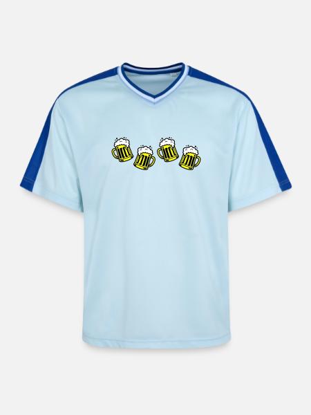Beer Chop Cheers Comic - T-shirt de foot unisexe en mesh - bleu clair/bleu foncé