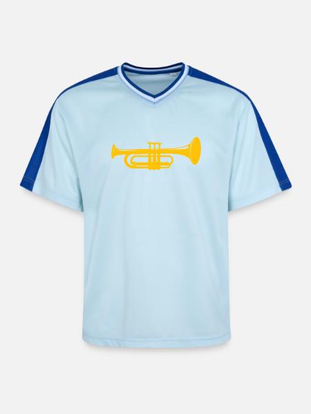 Trompette - T-shirt de foot unisexe en mesh - bleu clair/bleu foncé