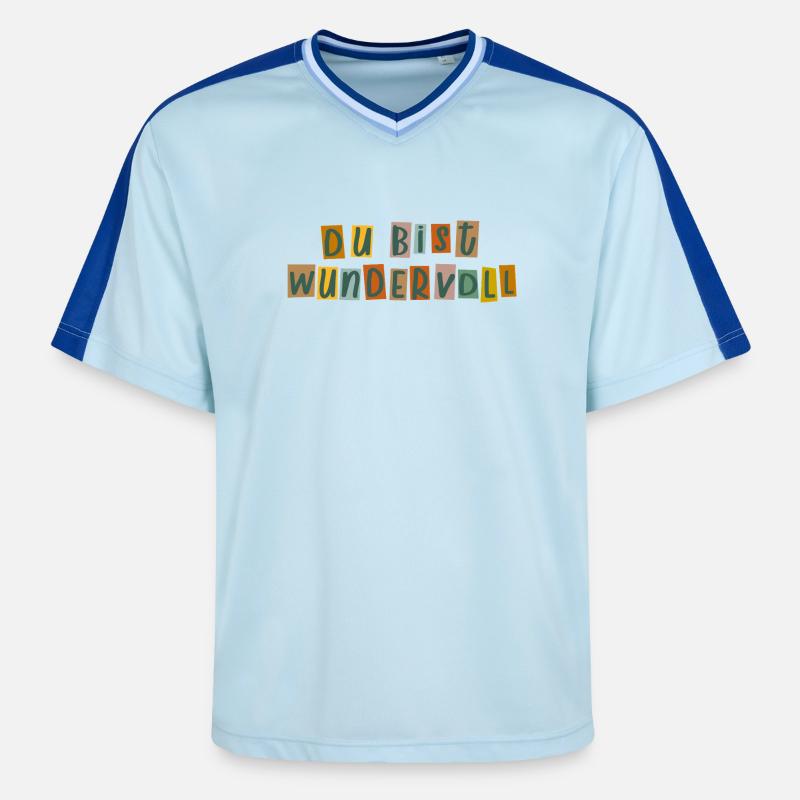 Tu es merveilleuse - T-shirt de foot unisexe en mesh - bleu clair/bleu foncé