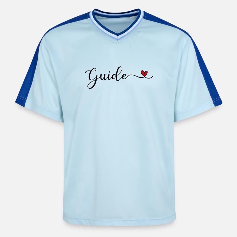 Guide - T-shirt de foot unisexe en mesh - bleu clair/bleu foncé
