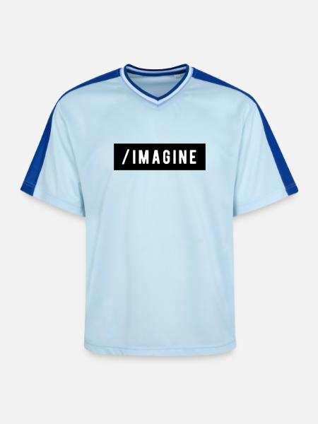 _Imaginer - T-shirt de foot unisexe en mesh - bleu clair/bleu foncé