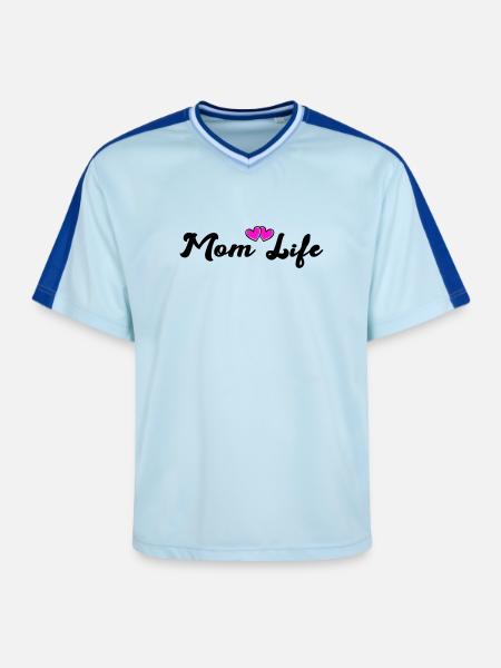 mom_life_heart - T-shirt de foot unisexe en mesh - bleu clair/bleu foncé
