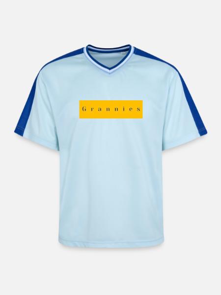 Grannies Typography Yellow Purple - Unisex Football Style Mesh T-Shirt - light blue/dark blue