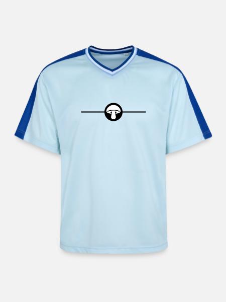 Icône champignon champignon - T-shirt de foot unisexe en mesh - bleu clair/bleu foncé
