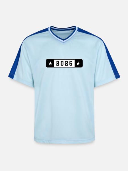 2026 - Unisex Football Style Mesh T-Shirt - light blue/dark blue