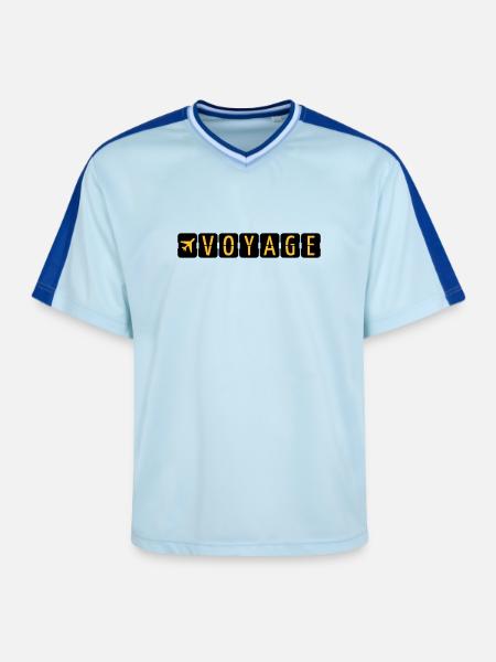 Voyage - T-shirt de foot unisexe en mesh - bleu clair/bleu foncé