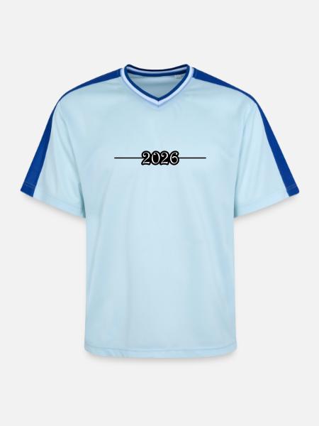 2026 Line - Unisex Football Style Mesh T-Shirt - light blue/dark blue