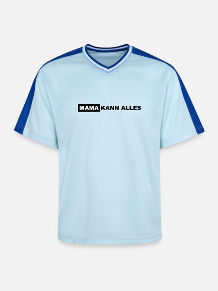 Mom can do everything Lettering - Unisex Football Style Mesh T-Shirt - light blue/dark blue