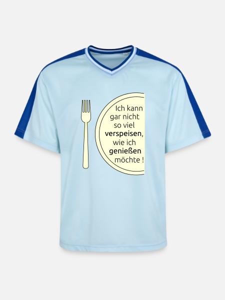 Eat and enjoy - Unisex Football Style Mesh T-Shirt - light blue/dark blue