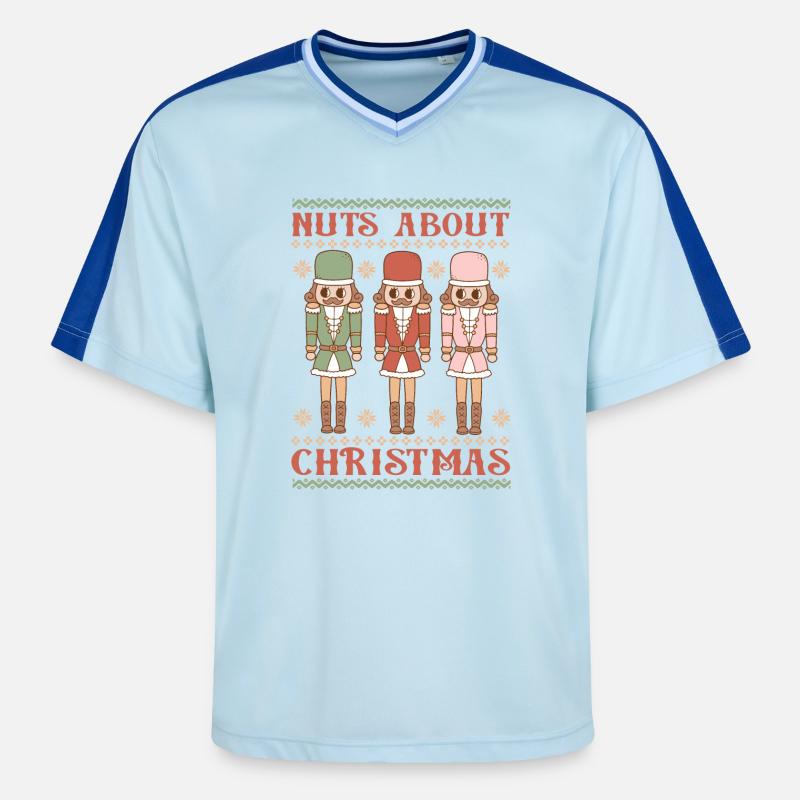 Pull de Noël moche - Unisex Football Style Mesh T-Shirt - bleu clair/bleu foncé
